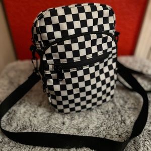 Sporty checkered crossbody bag